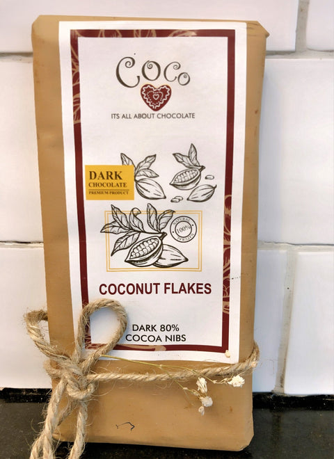 Coconut Flakes 80% Cocoa Nibs - TAYYIB - Coco Chcocolate - Lahore