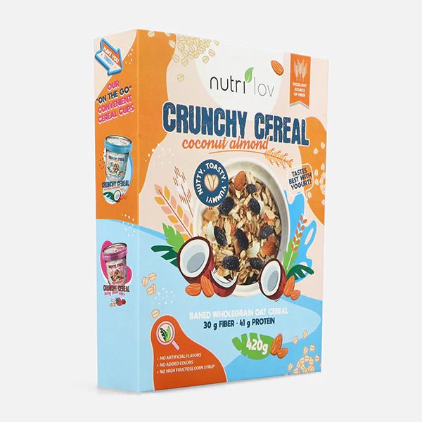 Crunchy Cereal Coconut Almond 420g - TAYYIB - Nutrilov - Lahore