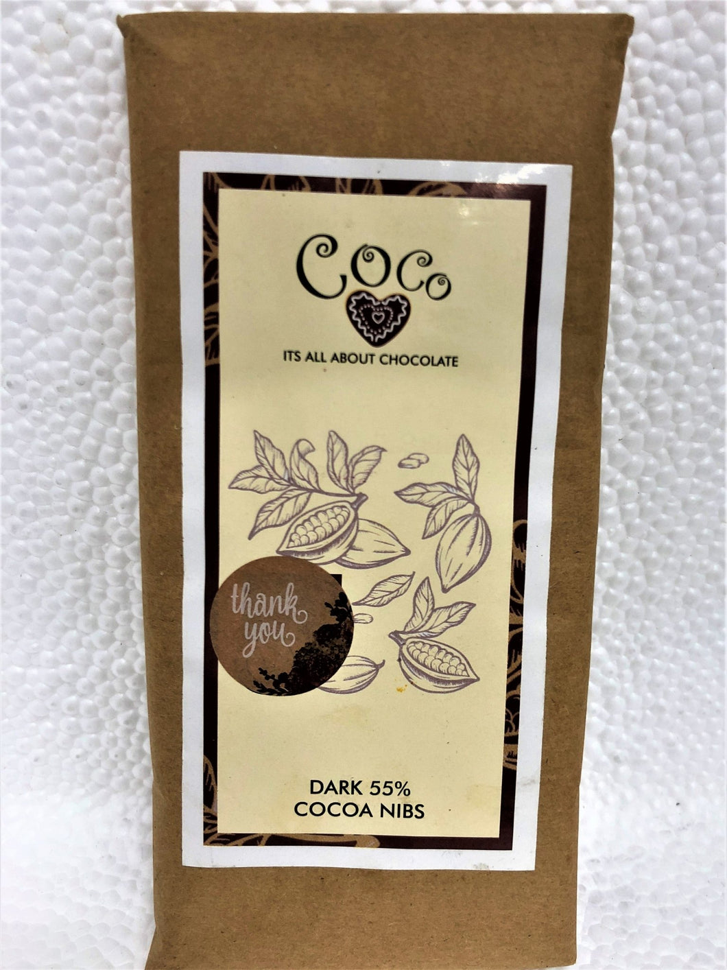 Dark Chocolate 55% Cocoa Nibs - TAYYIB - Coco Chocolate - Lahore