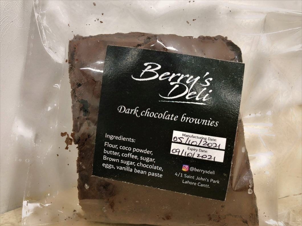 Dark Chocolate Brownies - TAYYIB - Berry's Deli - Lahore