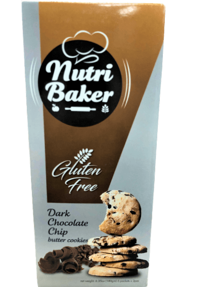 Dark Chocolate Chip Butter Cookies (Gulten Free) 180g - TAYYIB - Nutri Baker - Lahore