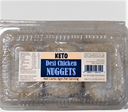 Desi Chicken Nuggest Keto 150g - TAYYIB - Dino Foods - Lahore