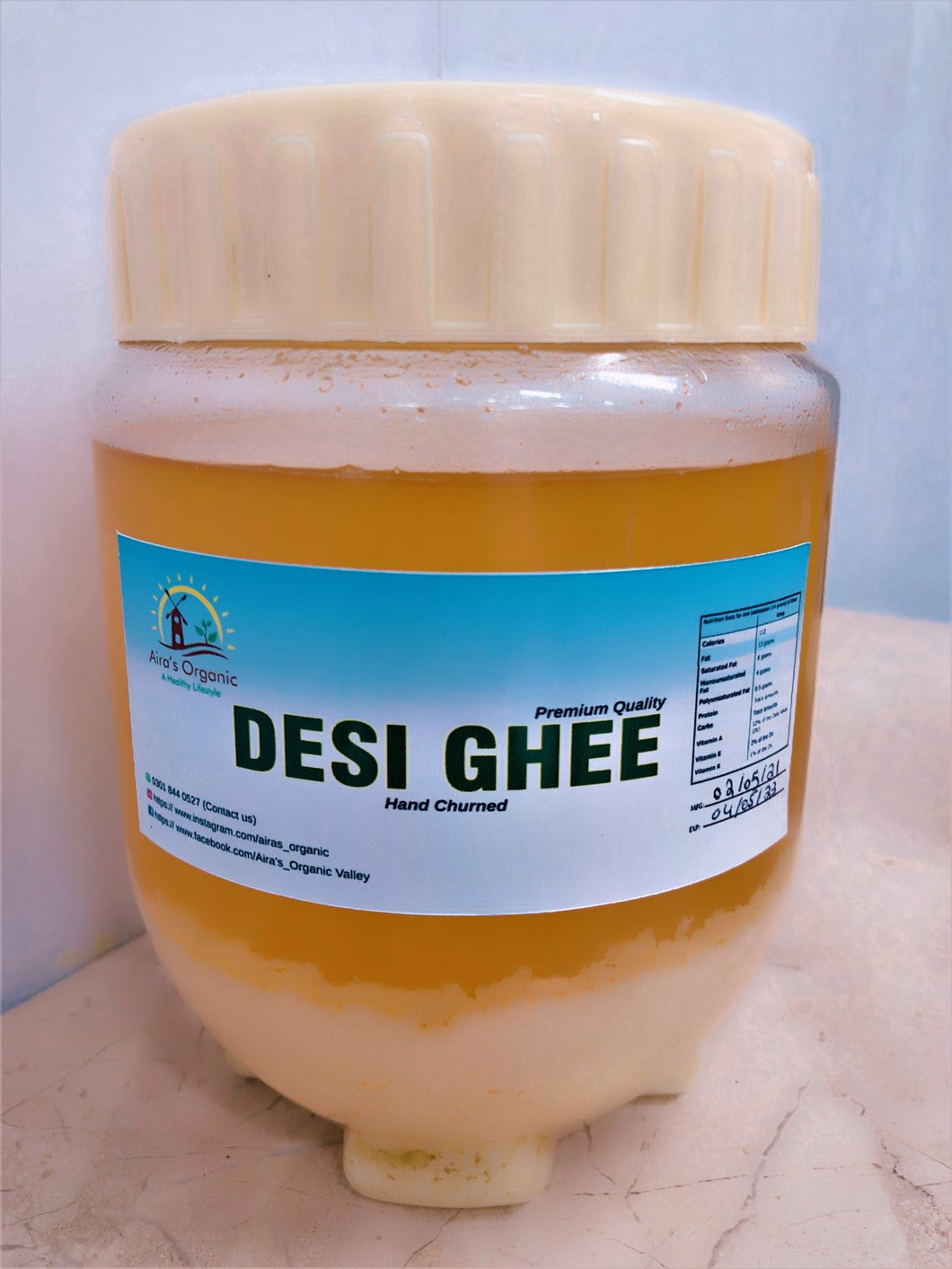 Desi Ghee (Buffalo) 1000g - TAYYIB - Aira's Organic - Lahore
