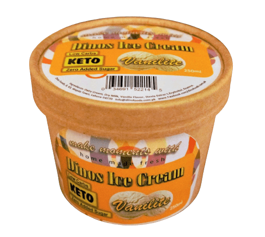 DF Keto Vanilite Icecream 250ml - TAYYIB - Dino Foods - Lahore