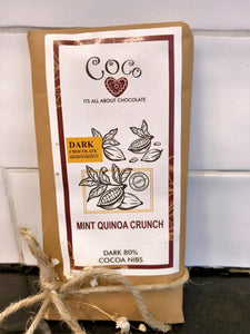 Mint Quinoa Crunch 80% Cocoa Nibs - TAYYIB - Coco Chcocolate - Lahore