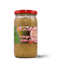 Load image into Gallery viewer, Nano&#39;s Mango Coconut Green Chutney 350ml - TAYYIB - Nanos Fabulous - Lahore