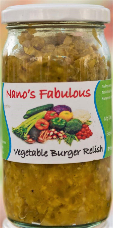 Nano's Vegetable Burger Relish 350ml - TAYYIB - Nanos Fabulous - Lahore