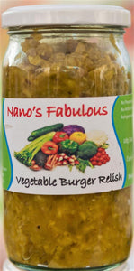 Nano's Vegetable Burger Relish 350ml - TAYYIB - Nanos Fabulous - Lahore