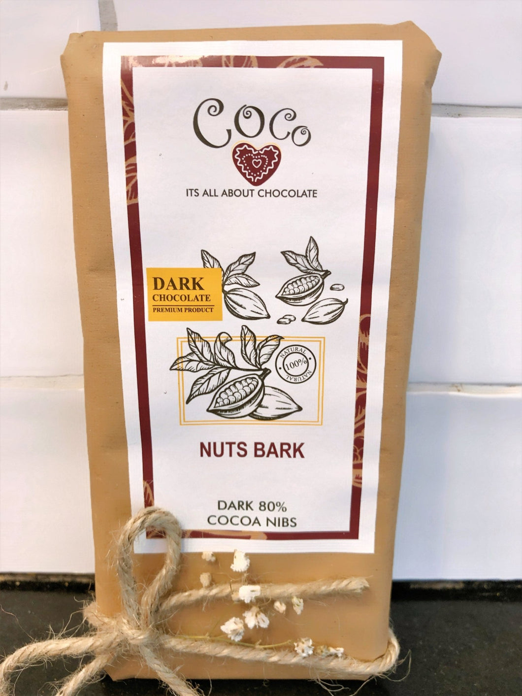 Nuts Bark Dark 80% Cocoa Nibs - TAYYIB - Coco Chocolate - Lahore