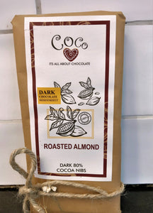 Roasted Almond 80% Cocoa Nibs - TAYYIB - Coco Chcocolate - Lahore