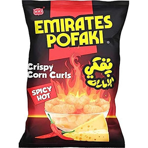Spicy Hot Crispy Corn Curls ( Oven Baked ) 80g - TAYYIB - Emirates Pofaki - Lahore