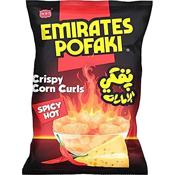 Spicy Hot Crispy Corn Curls ( Oven Baked ) 80g - TAYYIB - Emirates Pofaki - Lahore