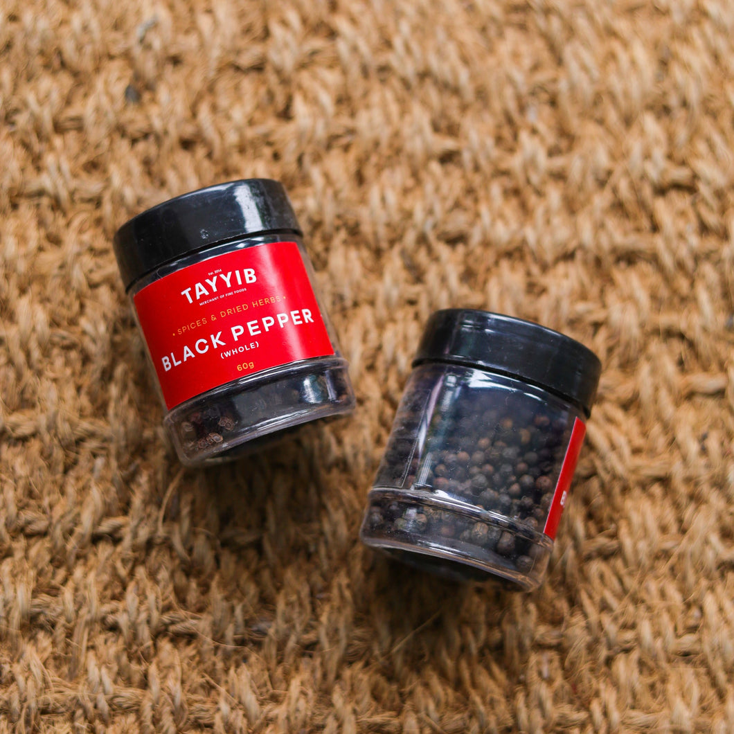 Whole Black Pepper 60g - TAYYIB - Tayyib Foods - Lahore