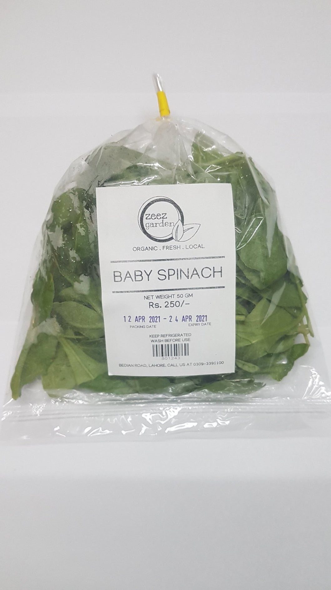 Zeez Garden Baby Spinach 50g - TAYYIB - Zeez Garden - Lahore